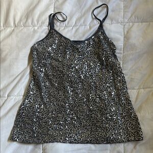 Express - Sequin Embellished Black Cami Top